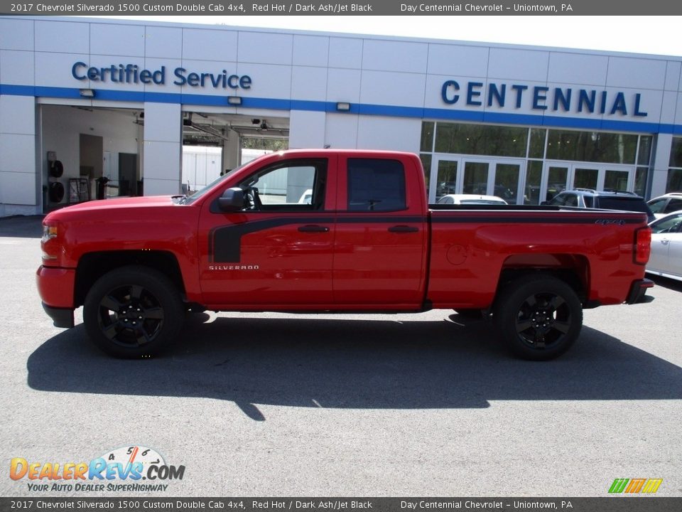 2017 Chevrolet Silverado 1500 Custom Double Cab 4x4 Red Hot / Dark Ash/Jet Black Photo #2