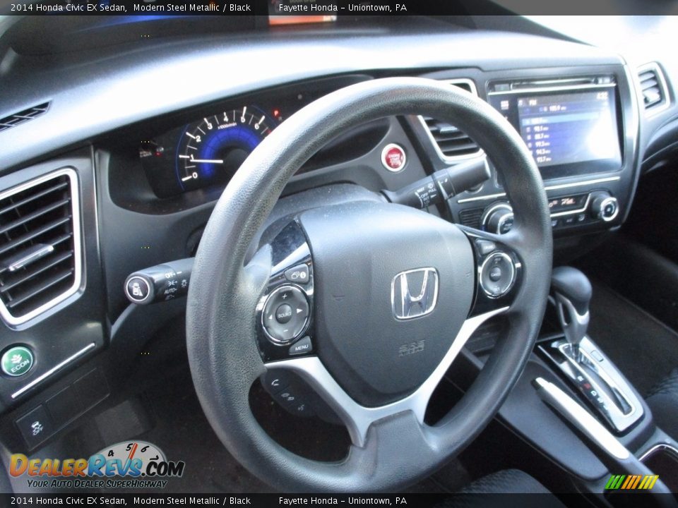 2014 Honda Civic EX Sedan Modern Steel Metallic / Black Photo #11
