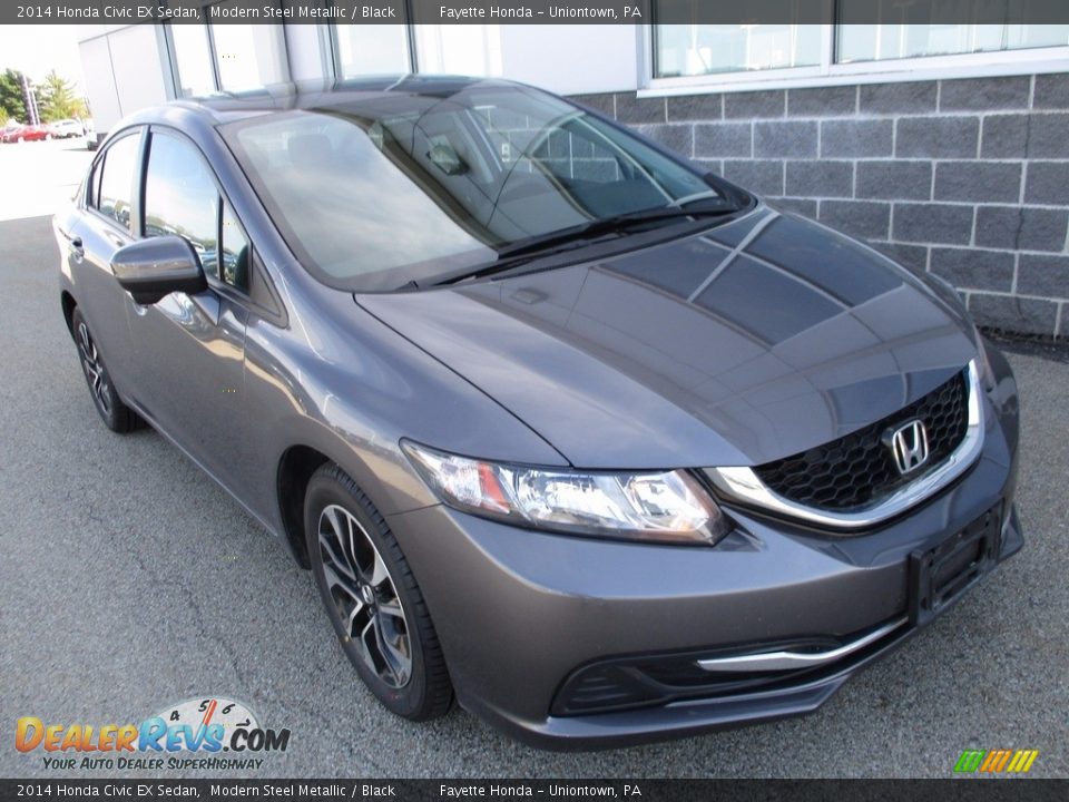 2014 Honda Civic EX Sedan Modern Steel Metallic / Black Photo #19