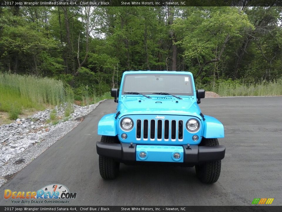 2017 Jeep Wrangler Unlimited Sahara 4x4 Chief Blue / Black Photo #3