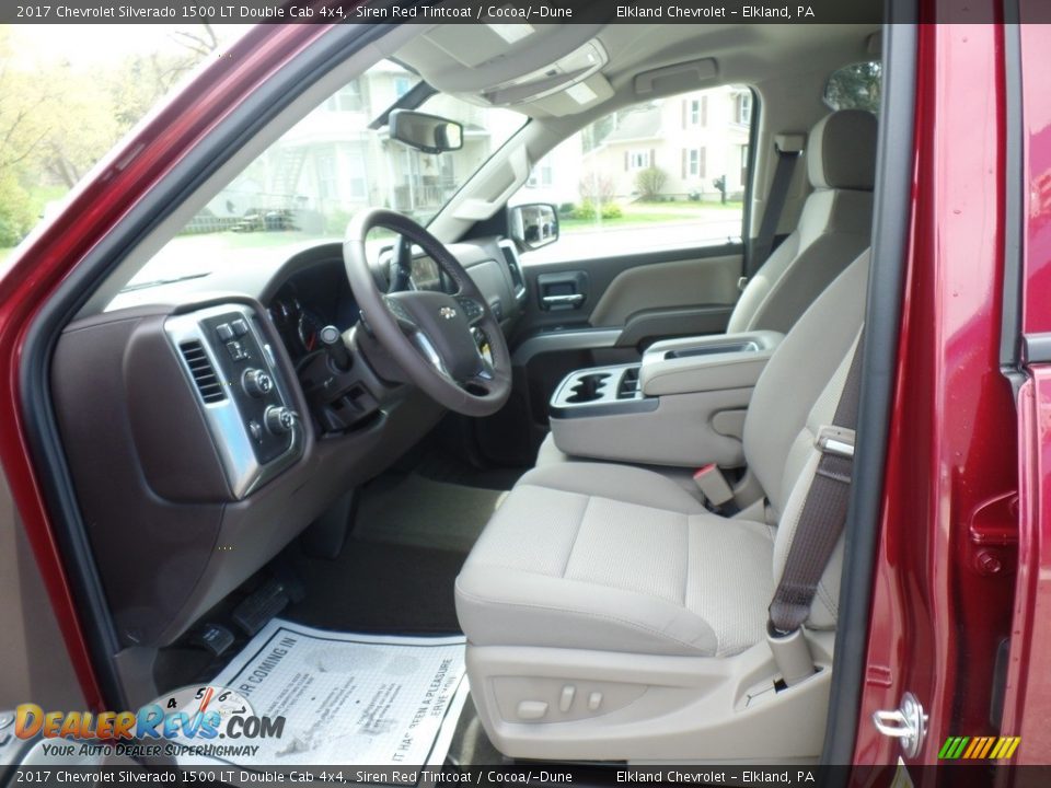 Cocoa/­Dune Interior - 2017 Chevrolet Silverado 1500 LT Double Cab 4x4 Photo #15