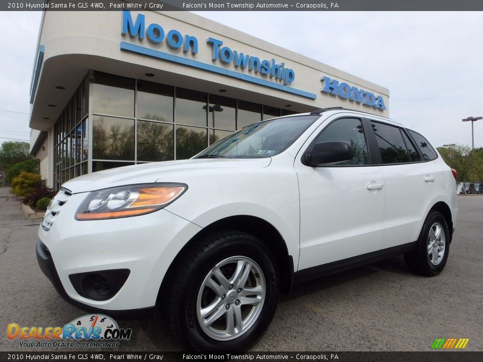 2010 Hyundai Santa Fe GLS 4WD Pearl White / Gray Photo #1