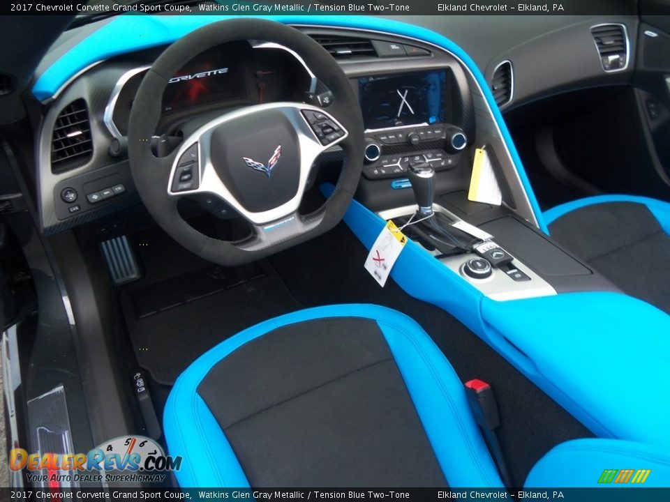Tension Blue Two-Tone Interior - 2017 Chevrolet Corvette Grand Sport Coupe Photo #23