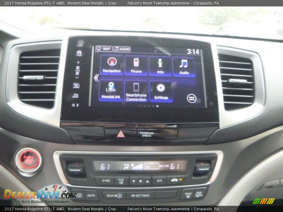 2017 Honda Ridgeline RTL-T AWD Modern Steel Metallic / Gray Photo #14