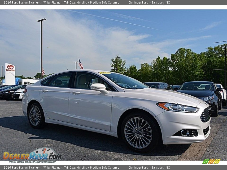2016 Ford Fusion Titanium White Platinum Tri-Coat Metallic / Medium Soft Ceramic Photo #1