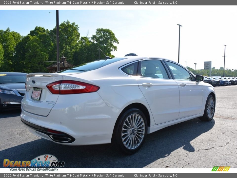 2016 Ford Fusion Titanium White Platinum Tri-Coat Metallic / Medium Soft Ceramic Photo #3