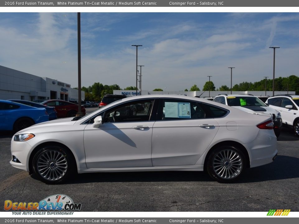 2016 Ford Fusion Titanium White Platinum Tri-Coat Metallic / Medium Soft Ceramic Photo #5