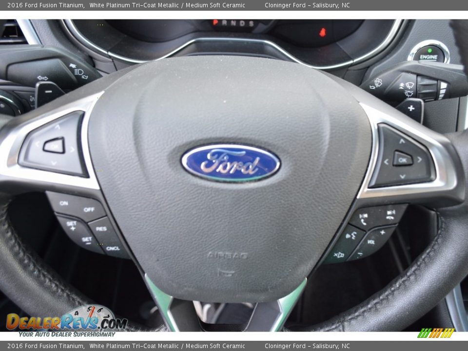 2016 Ford Fusion Titanium White Platinum Tri-Coat Metallic / Medium Soft Ceramic Photo #20