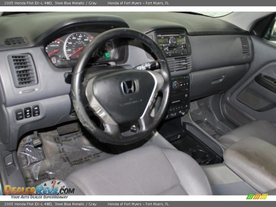 2005 Honda Pilot EX-L 4WD Steel Blue Metallic / Gray Photo #16