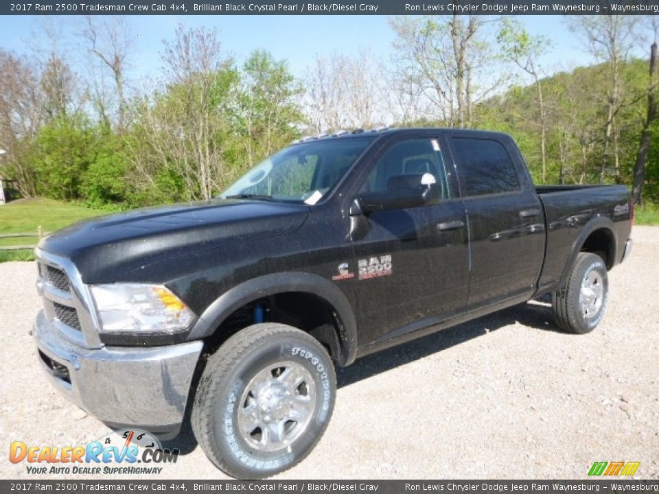 2017 Ram 2500 Tradesman Crew Cab 4x4 Brilliant Black Crystal Pearl / Black/Diesel Gray Photo #1