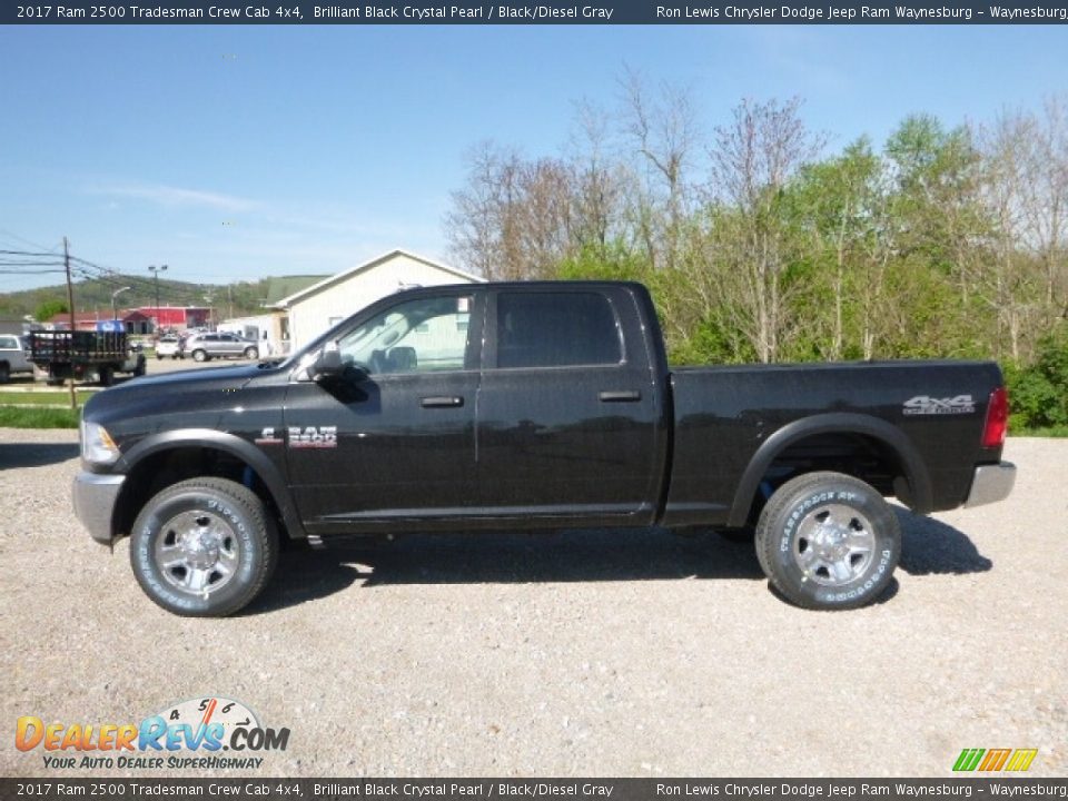 2017 Ram 2500 Tradesman Crew Cab 4x4 Brilliant Black Crystal Pearl / Black/Diesel Gray Photo #2