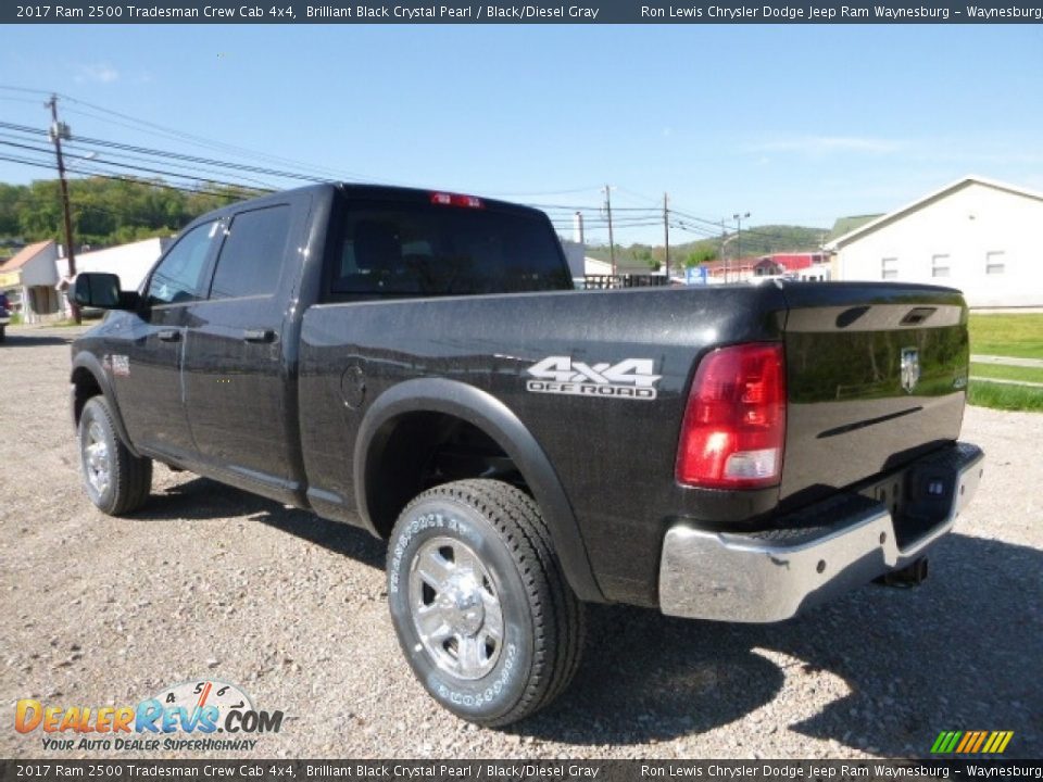 2017 Ram 2500 Tradesman Crew Cab 4x4 Brilliant Black Crystal Pearl / Black/Diesel Gray Photo #3