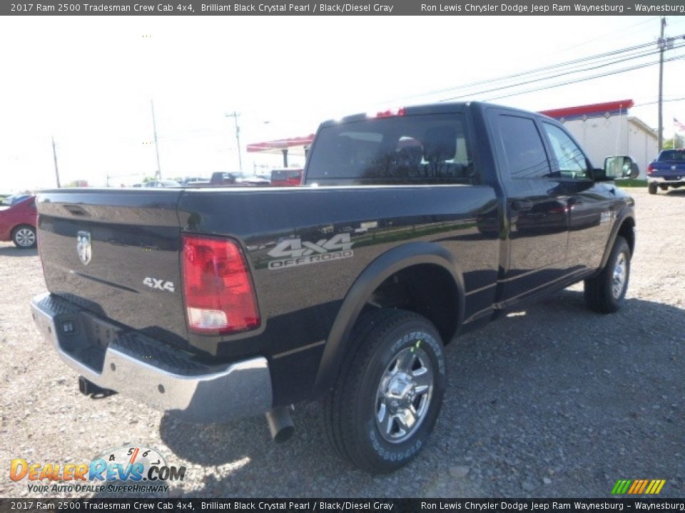 2017 Ram 2500 Tradesman Crew Cab 4x4 Brilliant Black Crystal Pearl / Black/Diesel Gray Photo #5