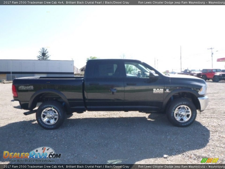 2017 Ram 2500 Tradesman Crew Cab 4x4 Brilliant Black Crystal Pearl / Black/Diesel Gray Photo #6
