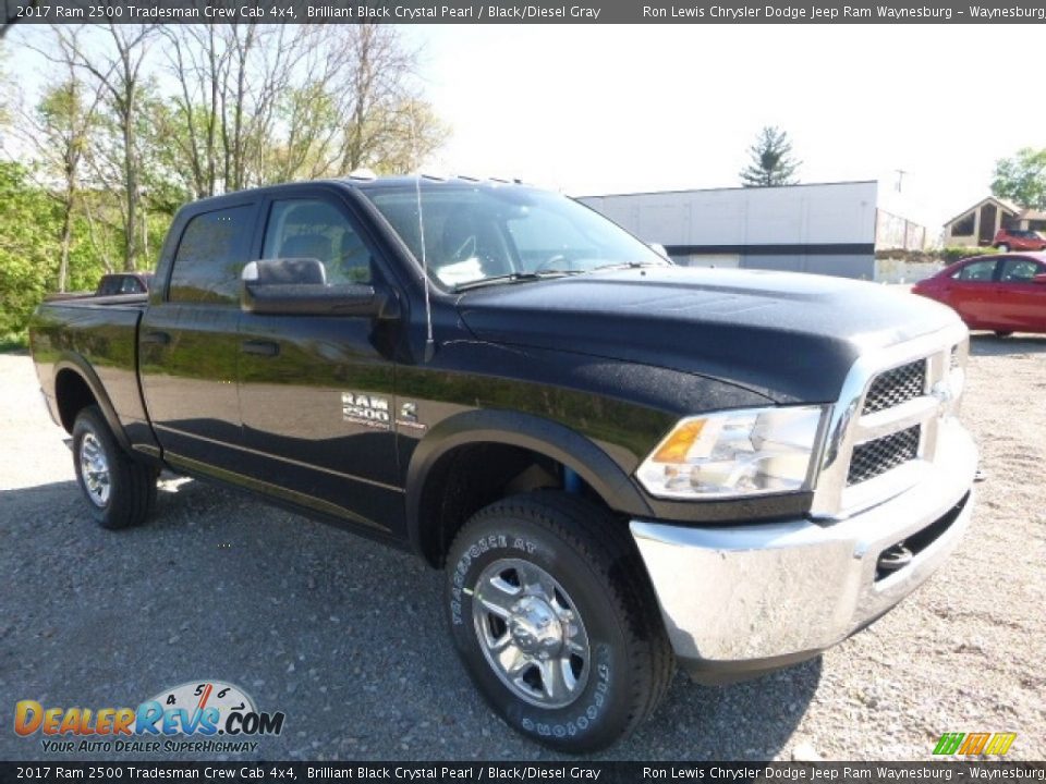 2017 Ram 2500 Tradesman Crew Cab 4x4 Brilliant Black Crystal Pearl / Black/Diesel Gray Photo #7