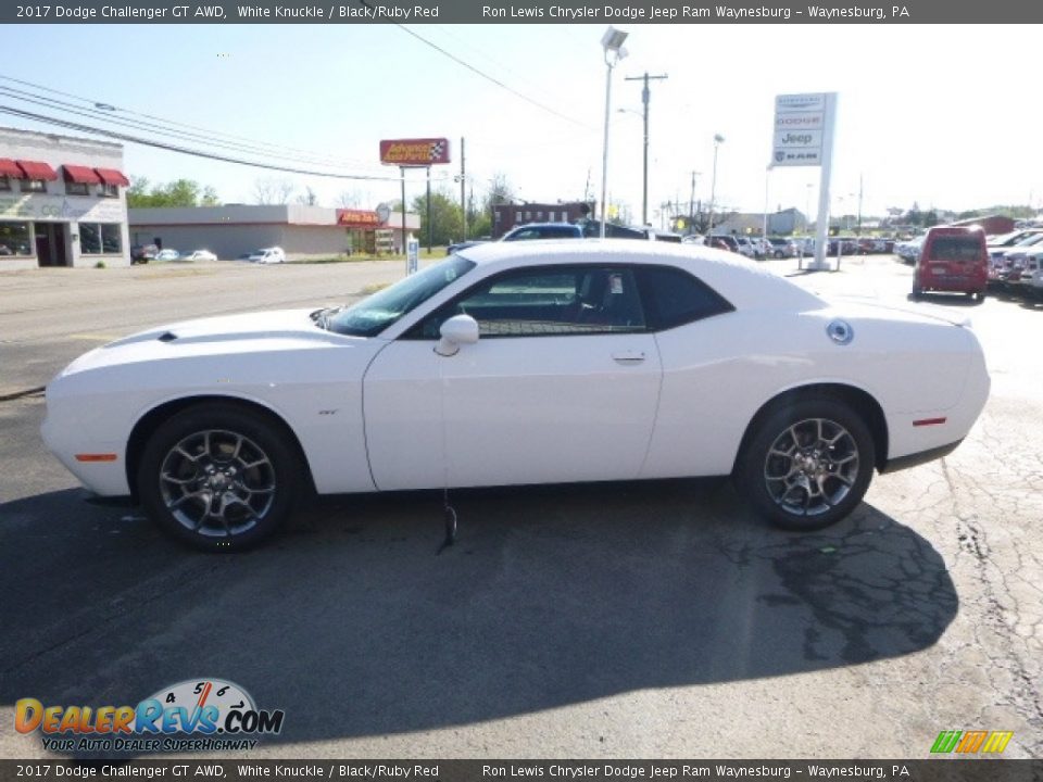 2017 Dodge Challenger GT AWD White Knuckle / Black/Ruby Red Photo #3