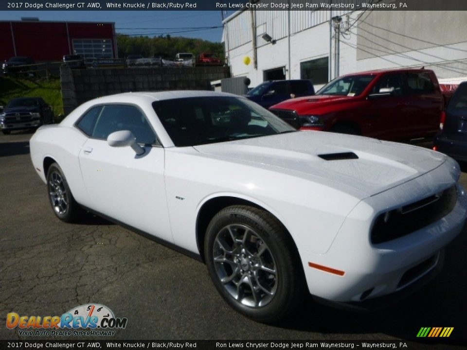 2017 Dodge Challenger GT AWD White Knuckle / Black/Ruby Red Photo #8