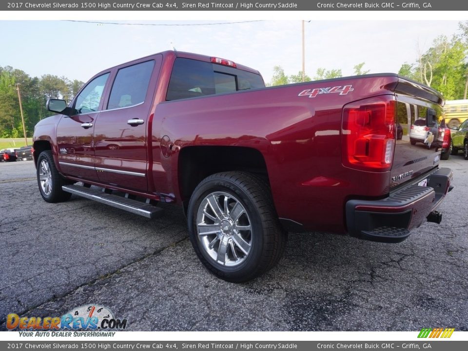 2017 Chevrolet Silverado 1500 High Country Crew Cab 4x4 Siren Red Tintcoat / High Country Saddle Photo #5