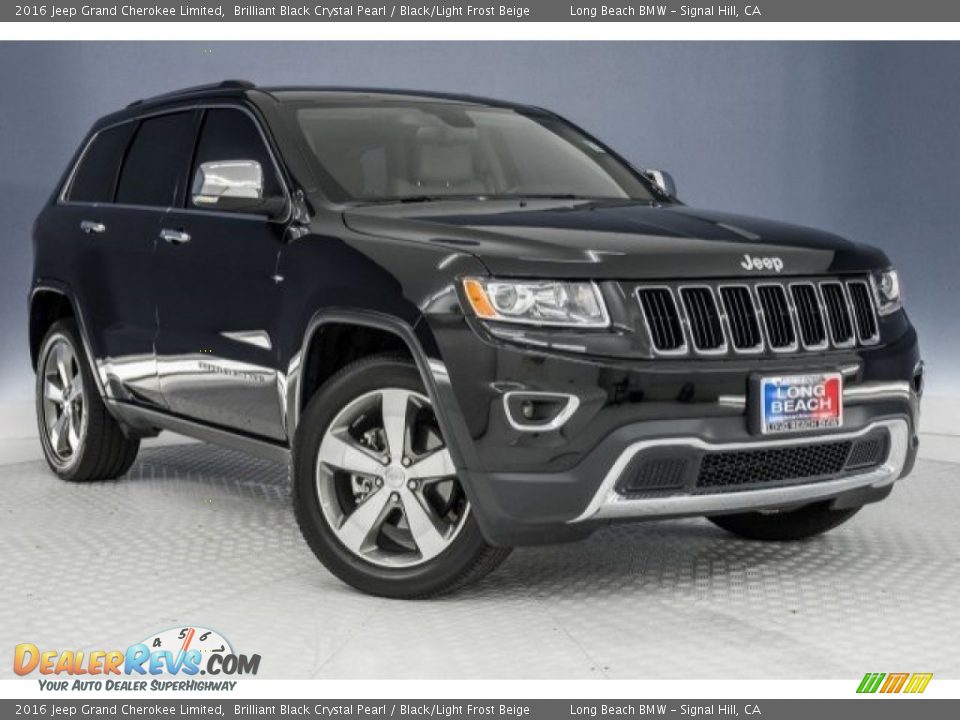 2016 Jeep Grand Cherokee Limited Brilliant Black Crystal Pearl / Black/Light Frost Beige Photo #12