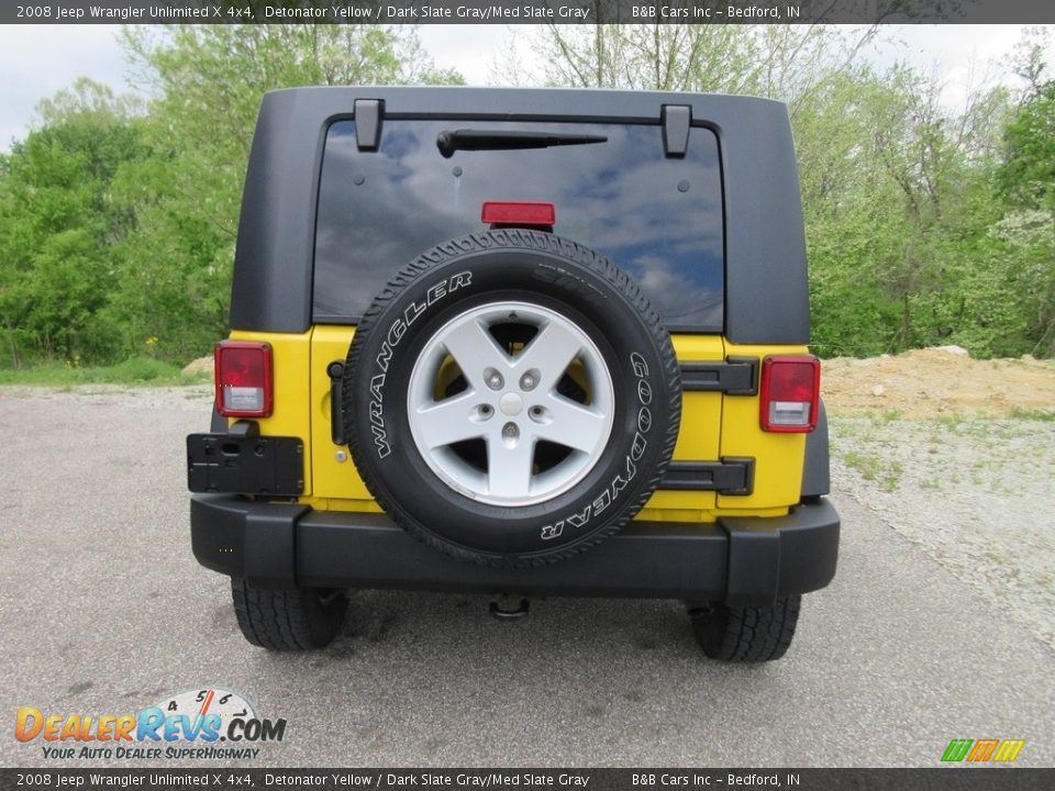 2008 Jeep Wrangler Unlimited X 4x4 Detonator Yellow / Dark Slate Gray/Med Slate Gray Photo #4