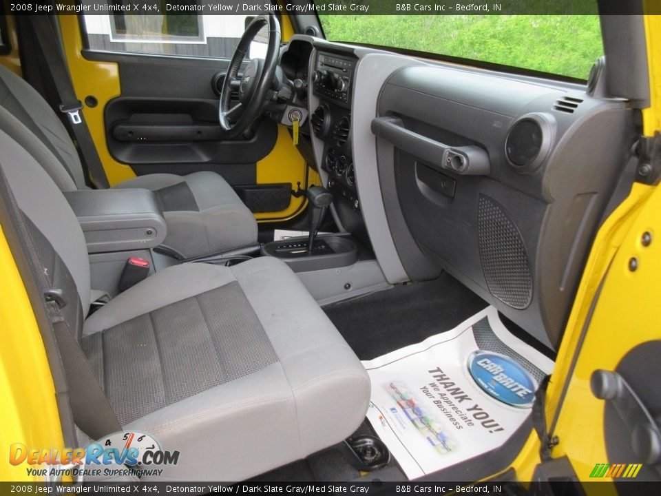 2008 Jeep Wrangler Unlimited X 4x4 Detonator Yellow / Dark Slate Gray/Med Slate Gray Photo #22
