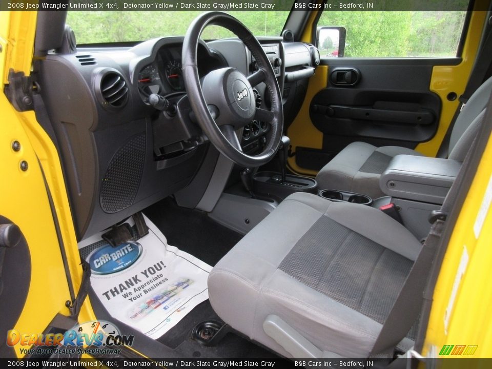 2008 Jeep Wrangler Unlimited X 4x4 Detonator Yellow / Dark Slate Gray/Med Slate Gray Photo #27