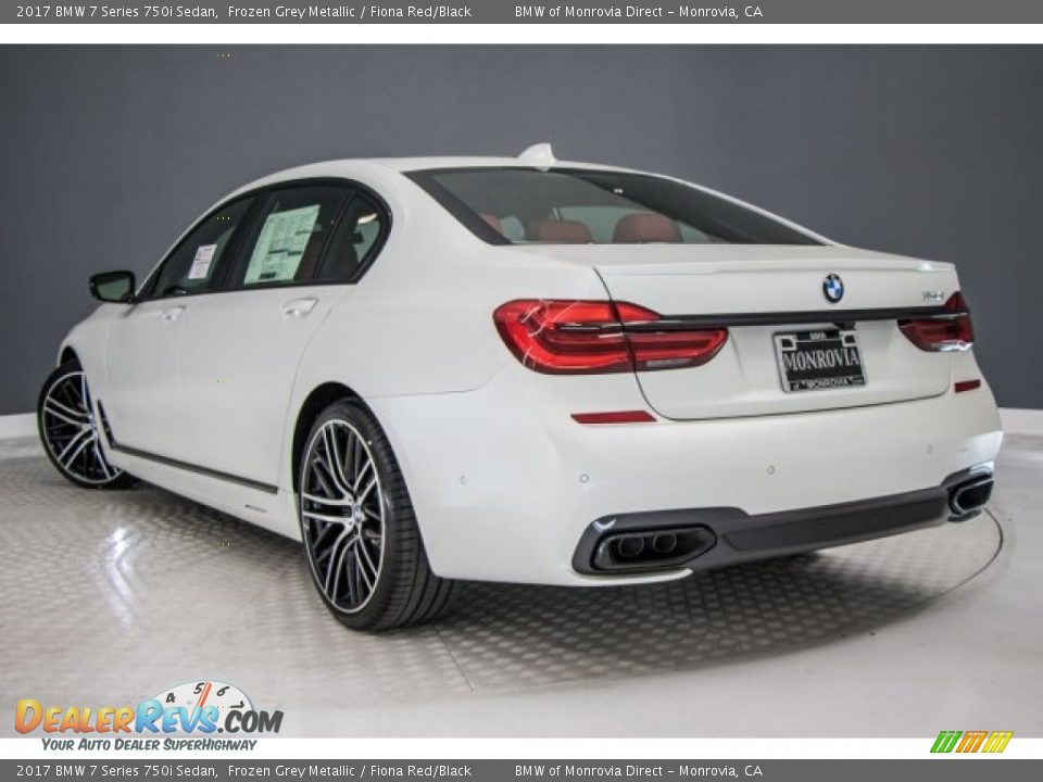 2017 BMW 7 Series 750i Sedan Frozen Grey Metallic / Fiona Red/Black Photo #2