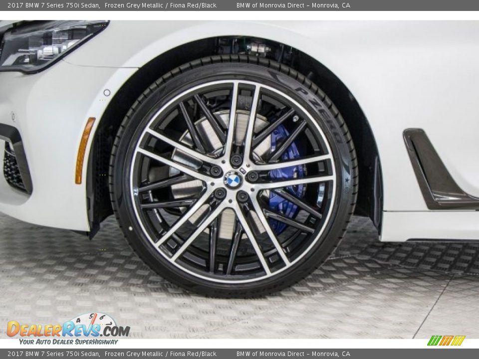 2017 BMW 7 Series 750i Sedan Frozen Grey Metallic / Fiona Red/Black Photo #7