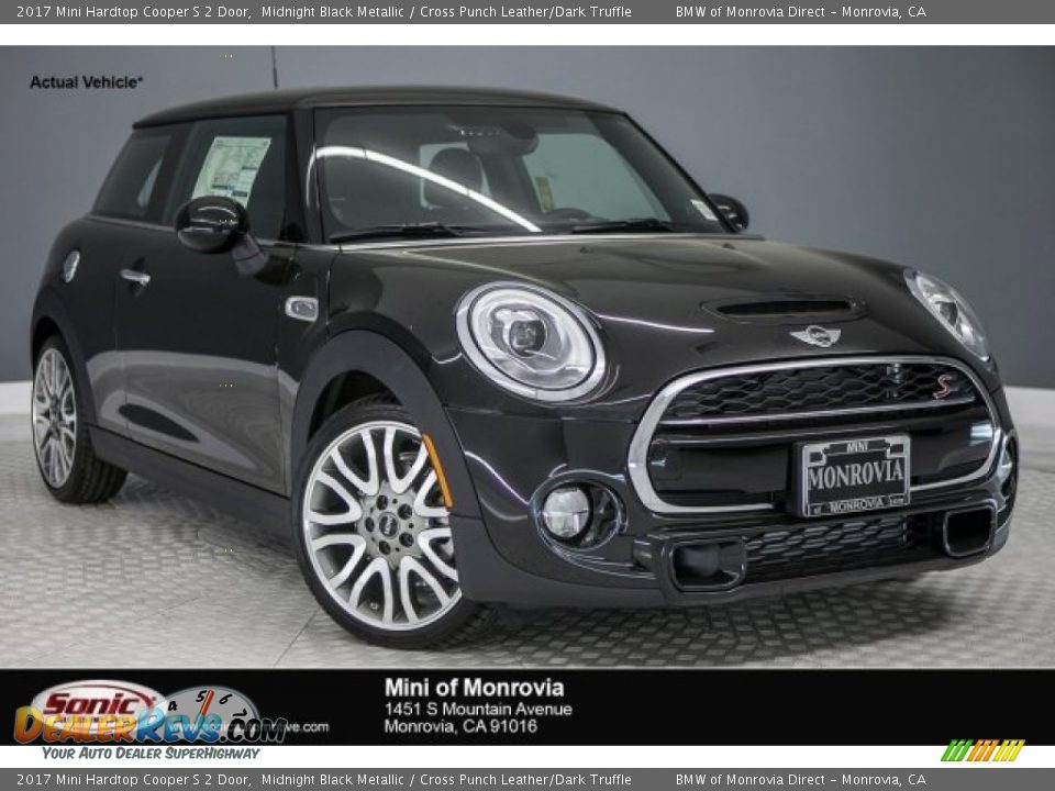 2017 Mini Hardtop Cooper S 2 Door Midnight Black Metallic / Cross Punch Leather/Dark Truffle Photo #1