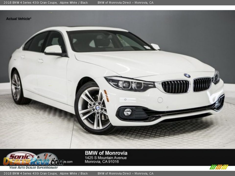 2018 BMW 4 Series 430i Gran Coupe Alpine White / Black Photo #1