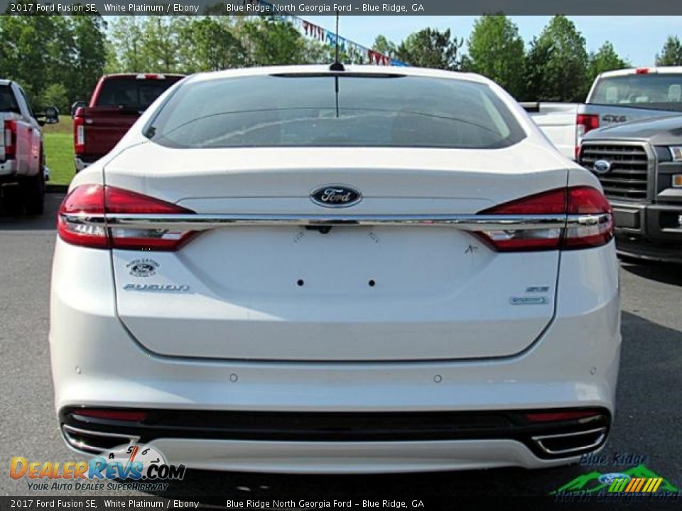 2017 Ford Fusion SE White Platinum / Ebony Photo #4