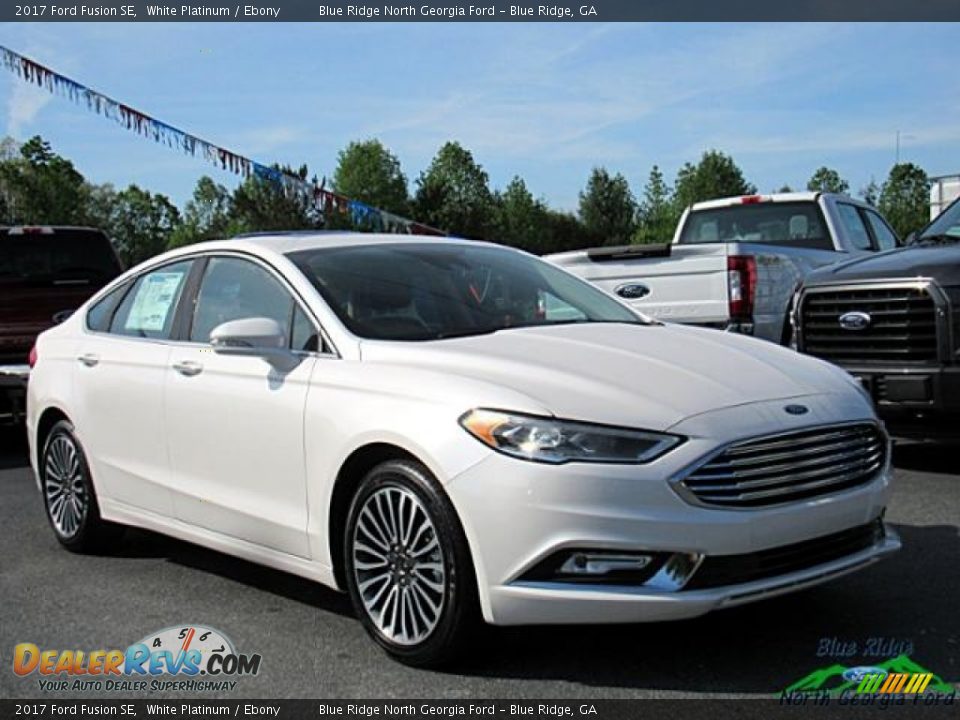 2017 Ford Fusion SE White Platinum / Ebony Photo #7