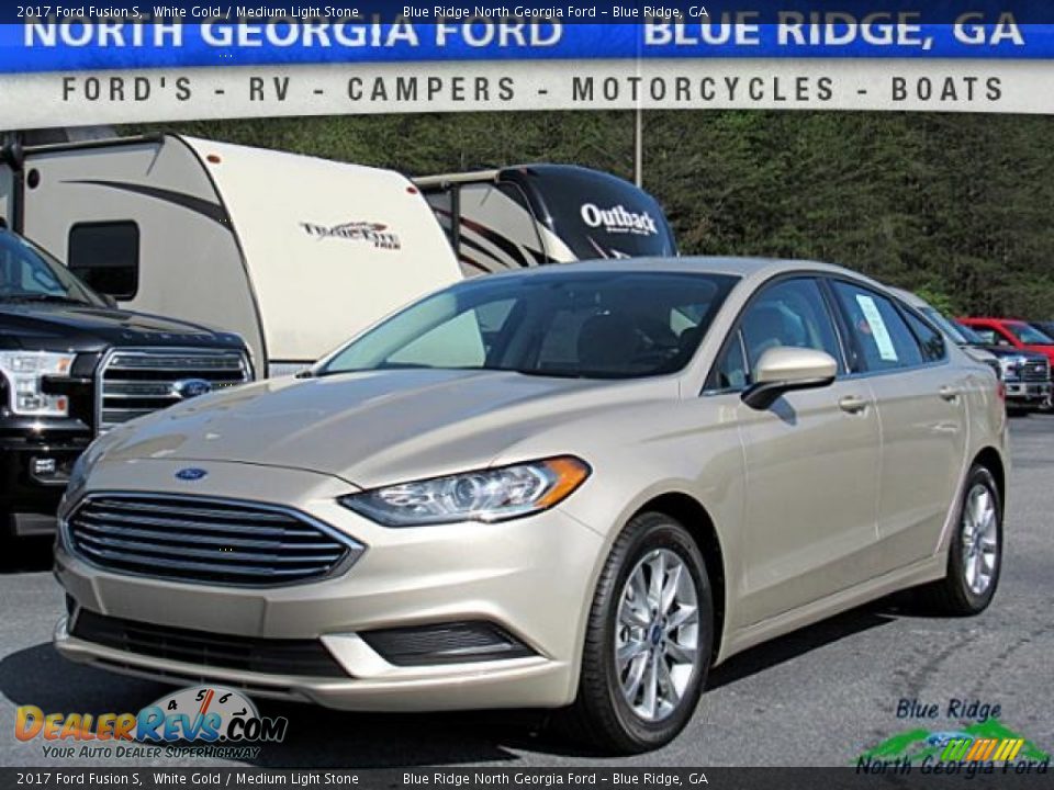 2017 Ford Fusion S White Gold / Medium Light Stone Photo #1