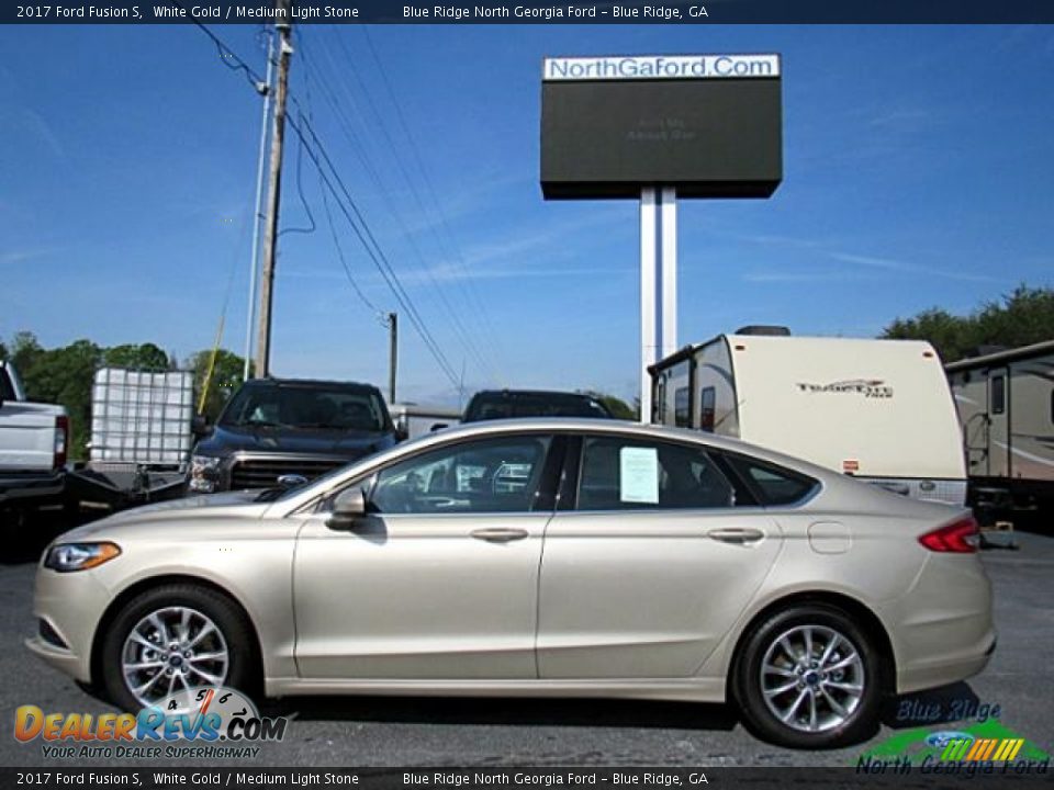 2017 Ford Fusion S White Gold / Medium Light Stone Photo #2