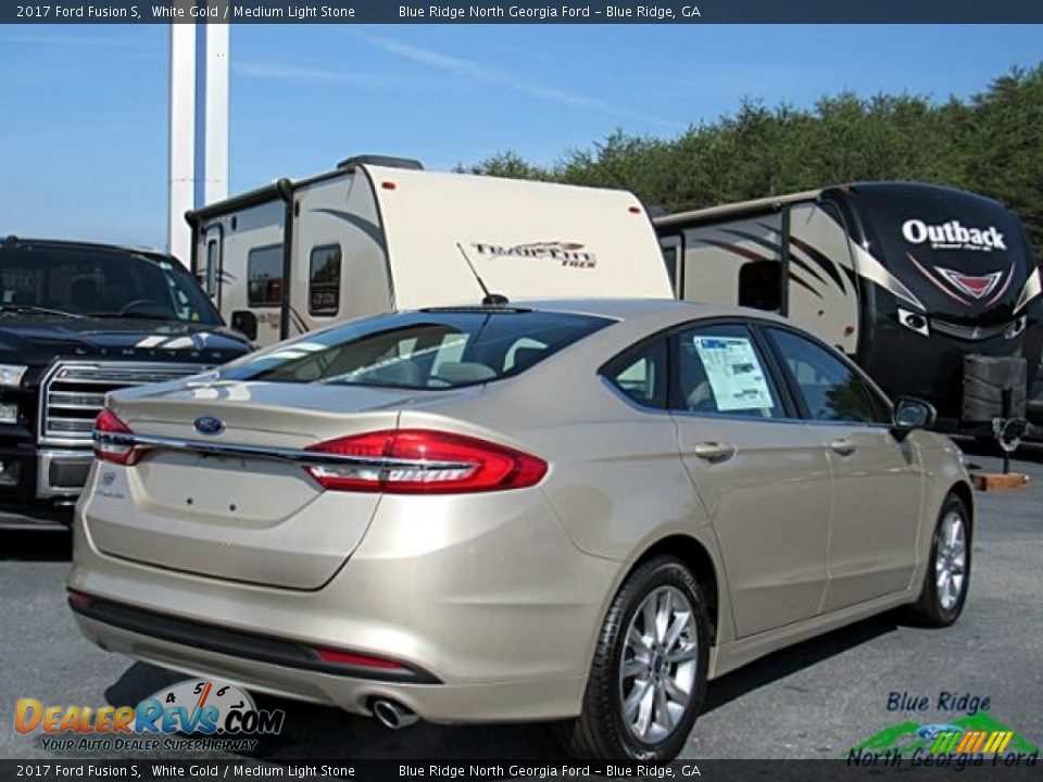 2017 Ford Fusion S White Gold / Medium Light Stone Photo #5