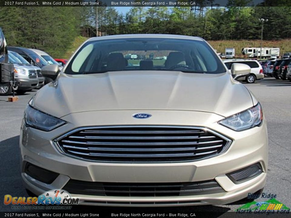 2017 Ford Fusion S White Gold / Medium Light Stone Photo #8