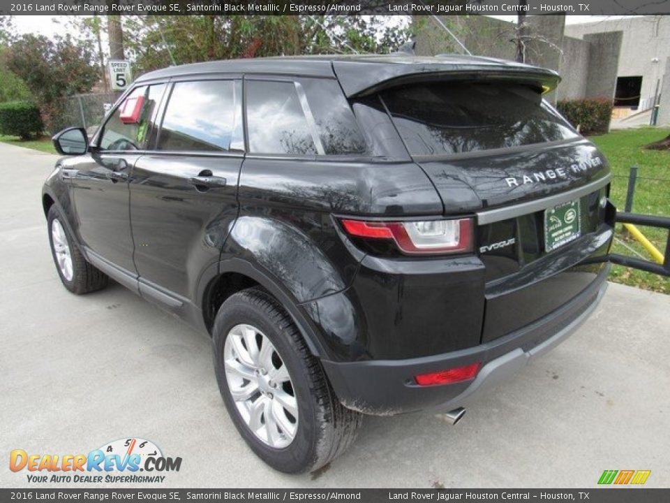 2016 Land Rover Range Rover Evoque SE Santorini Black Metalllic / Espresso/Almond Photo #12