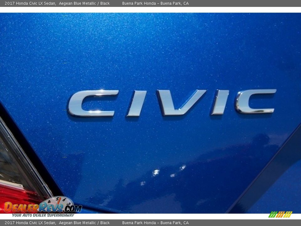 2017 Honda Civic LX Sedan Aegean Blue Metallic / Black Photo #3