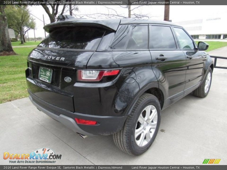 2016 Land Rover Range Rover Evoque SE Santorini Black Metalllic / Espresso/Almond Photo #7