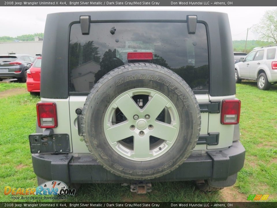 2008 Jeep Wrangler Unlimited X 4x4 Bright Silver Metallic / Dark Slate Gray/Med Slate Gray Photo #2