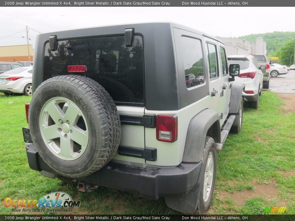 2008 Jeep Wrangler Unlimited X 4x4 Bright Silver Metallic / Dark Slate Gray/Med Slate Gray Photo #3