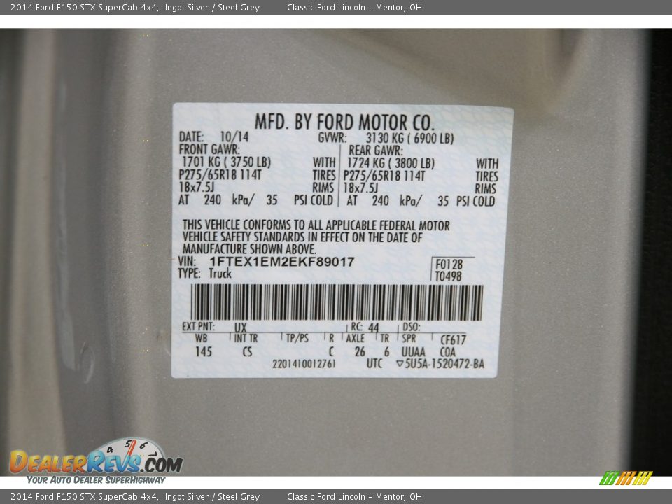 2014 Ford F150 STX SuperCab 4x4 Ingot Silver / Steel Grey Photo #17