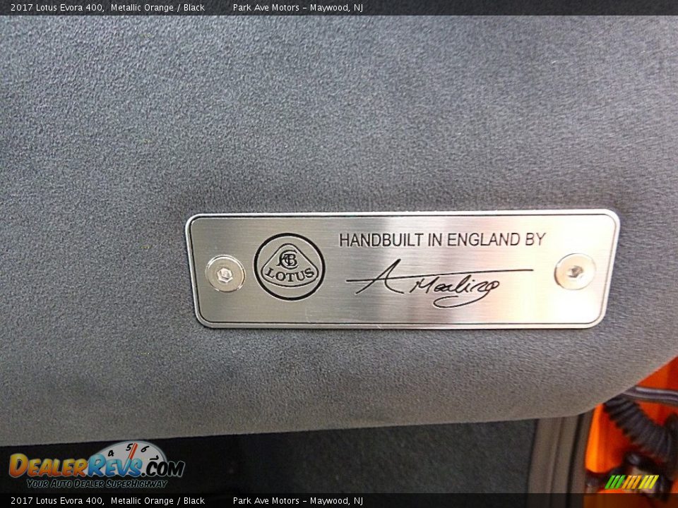 Info Tag of 2017 Lotus Evora 400 Photo #21