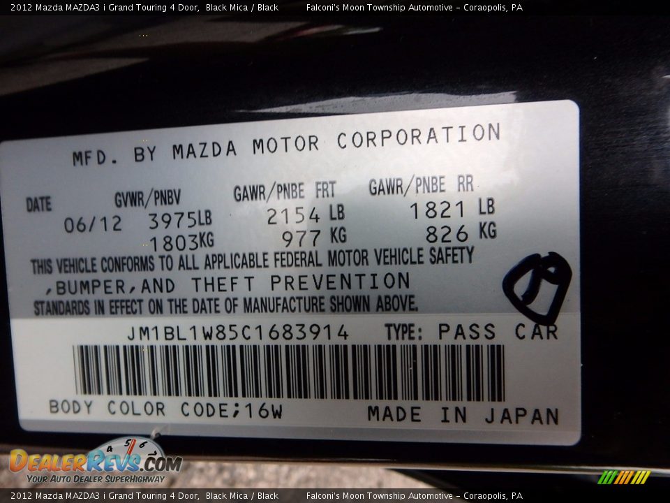 2012 Mazda MAZDA3 i Grand Touring 4 Door Black Mica / Black Photo #4
