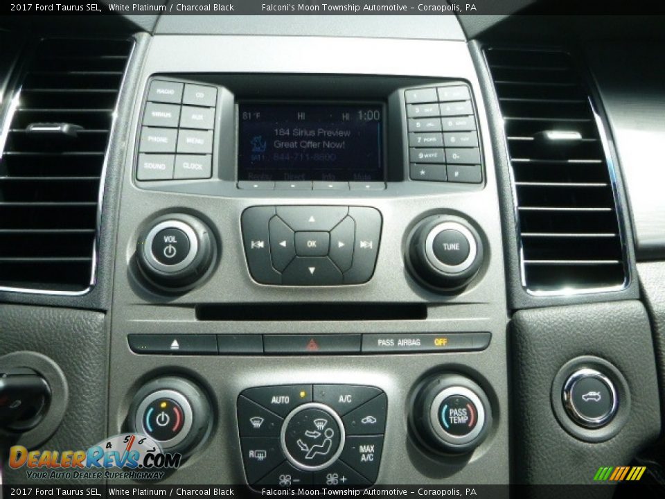 2017 Ford Taurus SEL White Platinum / Charcoal Black Photo #13