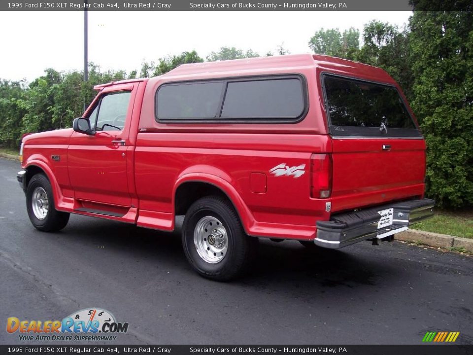 1995 Ford F150 XLT Regular Cab 4x4 Ultra Red / Gray Photo #5