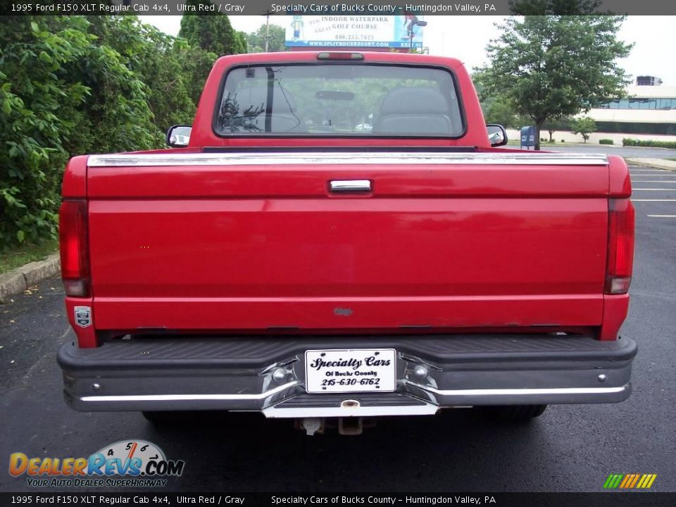 1995 Ford F150 XLT Regular Cab 4x4 Ultra Red / Gray Photo #15