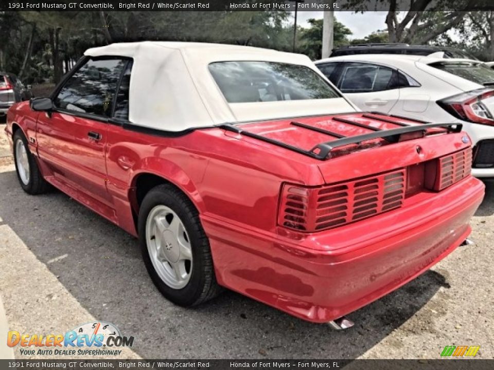 1991 Ford Mustang GT Convertible Bright Red / White/Scarlet Red Photo #2
