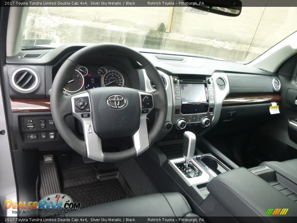 Black Interior - 2017 Toyota Tundra Limited Double Cab 4x4 Photo #8