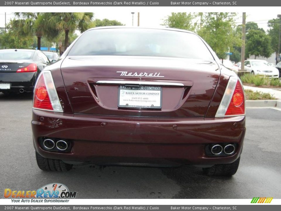 2007 Maserati Quattroporte DuoSelect Bordeaux Pontevecchio (Dark Red Metallic) / Cuoio Photo #19